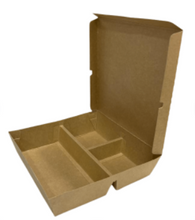 Load image into Gallery viewer, SQUARE LUNCH BOX 3 COMPARTMENT (BROWN) - NEW