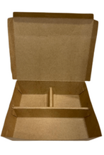 Load image into Gallery viewer, RECTANGLE LUNCH BOX 3 COMPARTMENT (BROWN) - NEW